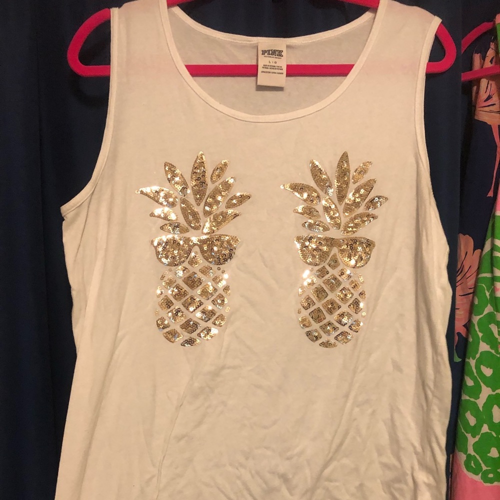 PINK Victoria Secret pineapple tank top